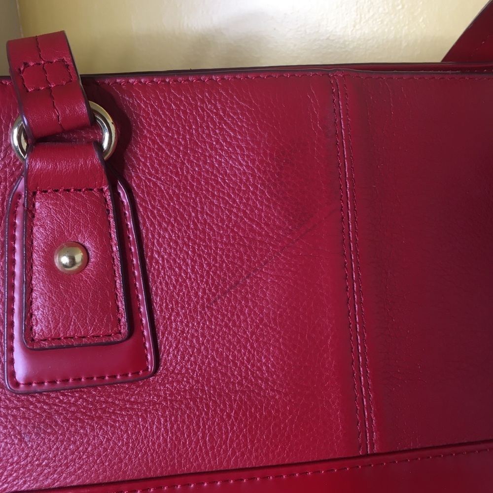 EMMA FOX Red Park Avenue Leather Tote - Picture 3 of 10